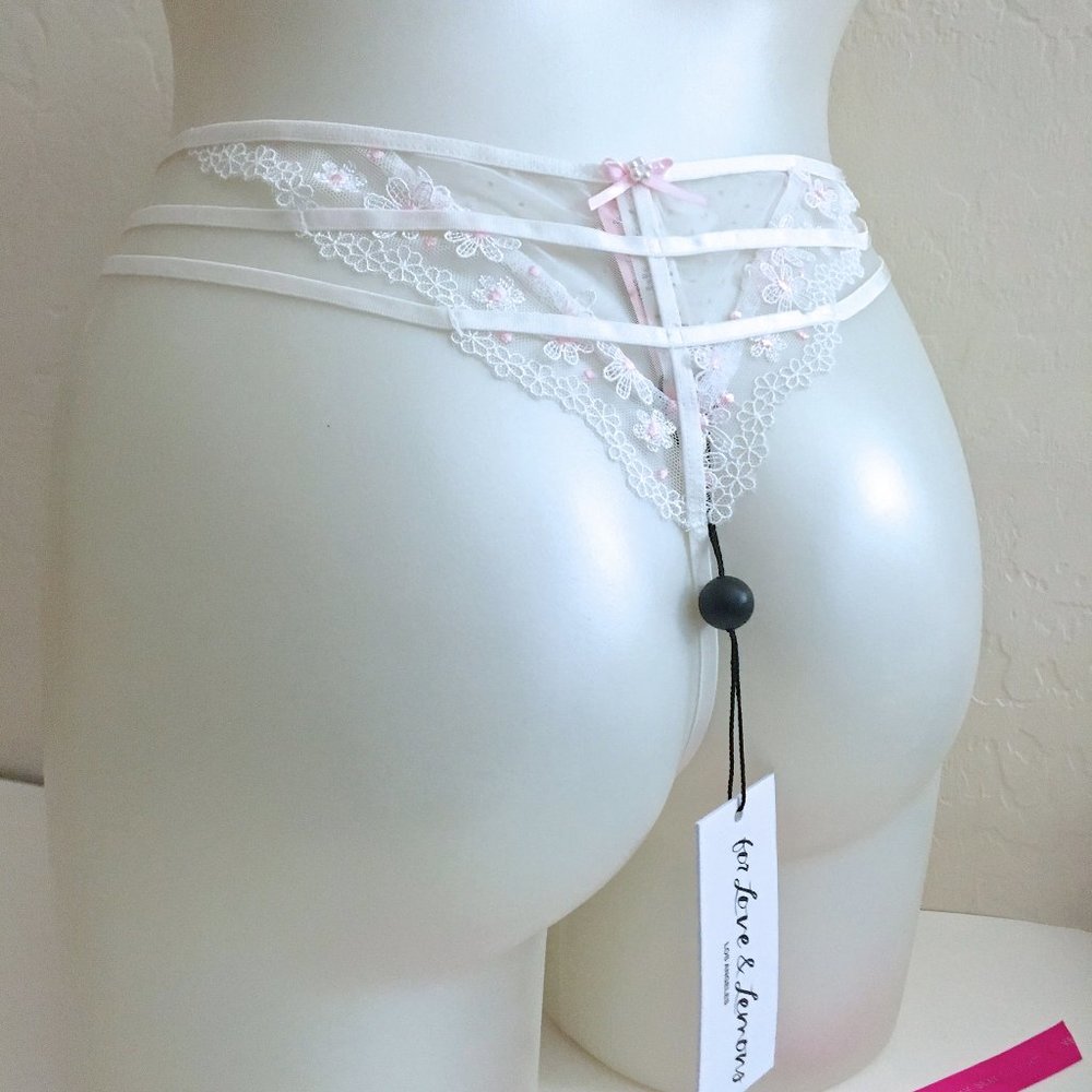 VS Love & Lemons Evie Designer Strappy Thong L
